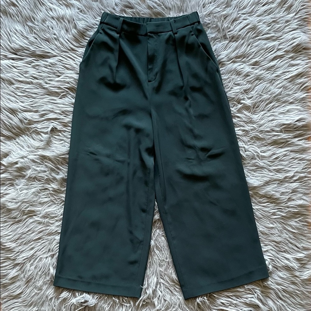 Flare pants_dark green_summer pants_23-25in
